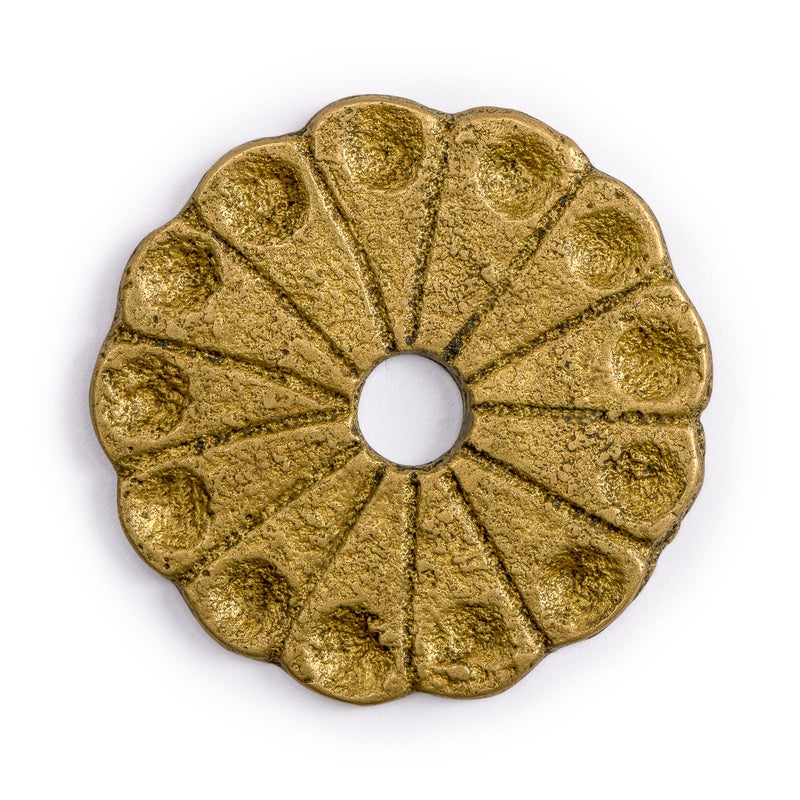 Hardware Philosophy Chrysanthemum Backplate Washer Brass Hardware 1.4 Inches- Set of 10 - Architectural, Interior Design, Doors, Furniture Cabinet Customization Hardware - Image 1